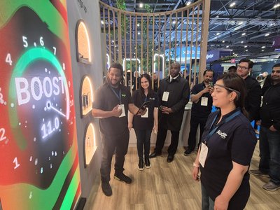 Amplify - Sage - Accountex London - BOOST screen, Sage team reacting 2026